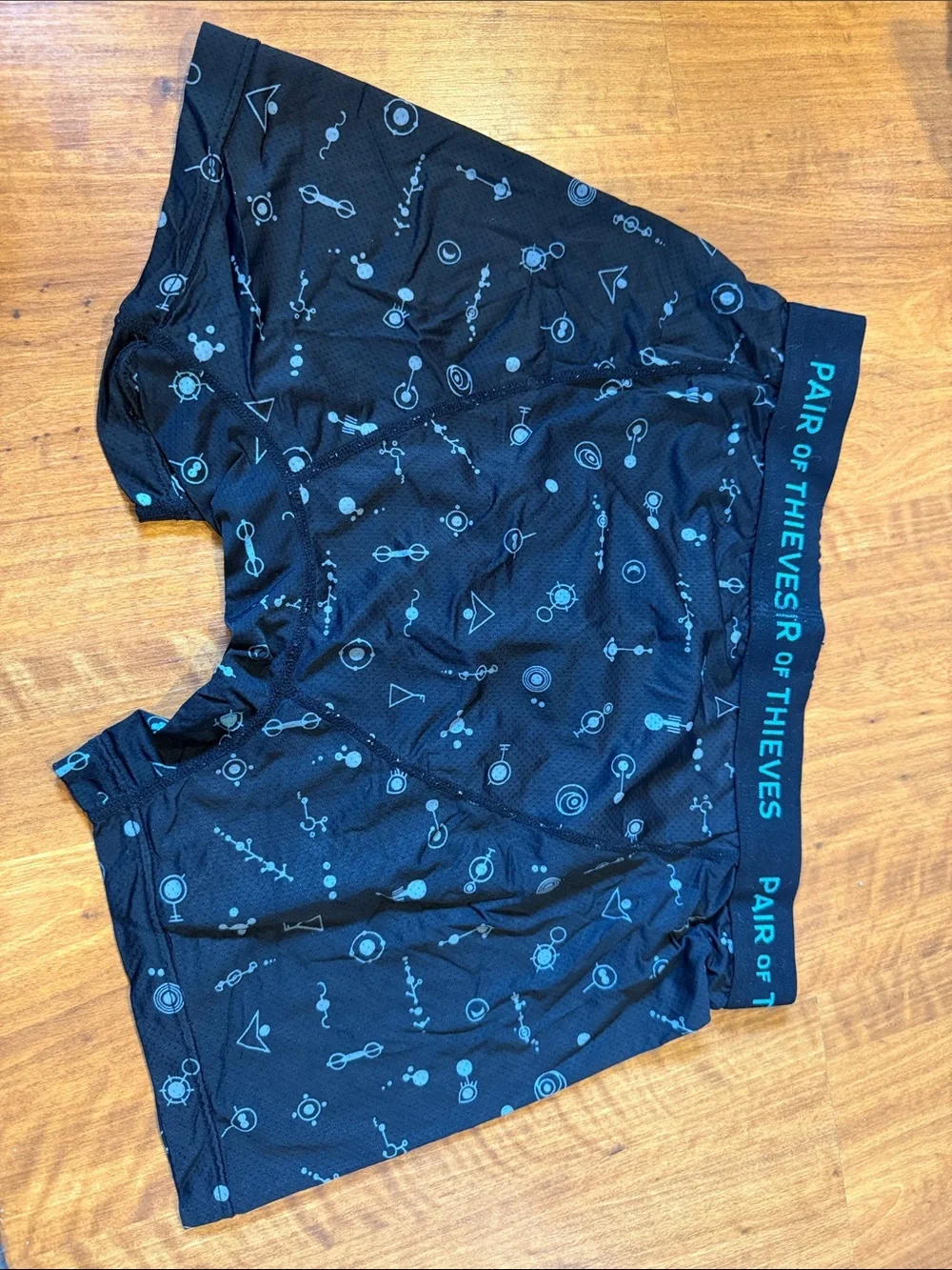 Pair of Thieves Black with Teal Geometric Print Boxers